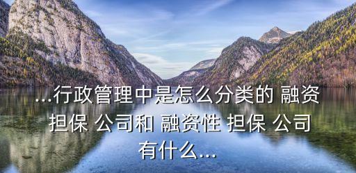 融資性擔保公司的性質,非融資性擔保公司需要誰批準