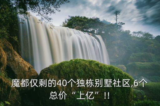 魔都僅剩的40個(gè)獨(dú)棟別墅社區(qū),6個(gè)總價(jià)“上億”!!