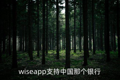 wiseapp支持中國那個(gè)銀行