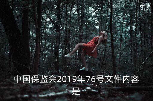 中國保監(jiān)會2019年76號文件內(nèi)容是