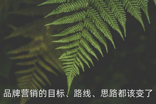 品牌營(yíng)銷的目標(biāo)、路線、思路都該變了