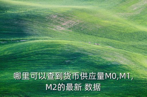 哪里可以查到貨幣供應量M0,M1,M2的最新 數(shù)據