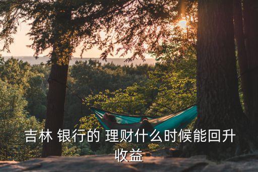  吉林 銀行的 理財(cái)什么時(shí)候能回升收益