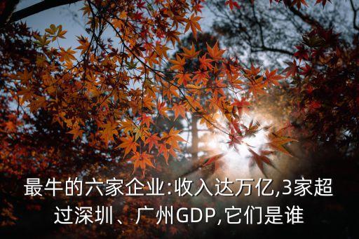 最牛的六家企業(yè):收入達萬億,3家超過深圳、廣州GDP,它們是誰