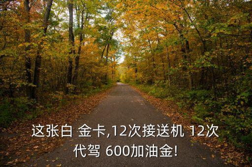 這張白 金卡,12次接送機 12次代駕 600加油金!