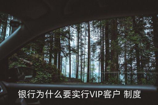  銀行為什么要實(shí)行VIP客戶 制度