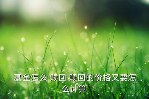  基金怎么 贖回 贖回的價(jià)格又要怎么計(jì)算