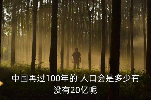 中國再過100年的 人口會(huì)是多少有沒有20億呢