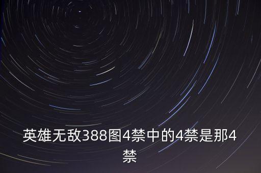 英雄無(wú)敵388圖4禁中的4禁是那4禁