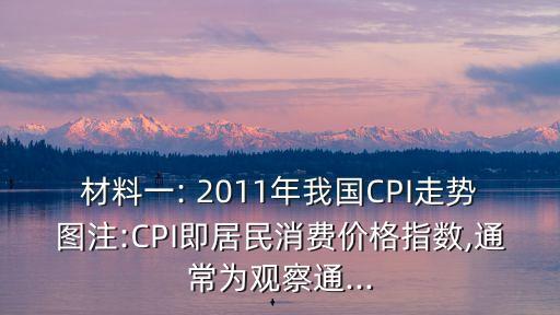 材料一: 2011年我國CPI走勢圖注:CPI即居民消費價格指數,通常為觀察通...