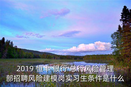 2019 恒豐 銀行 總行風險管理部招聘風險建模崗實習生條件是什么