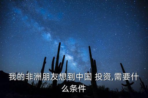 我的非洲朋友想到中國(guó) 投資,需要什么條件