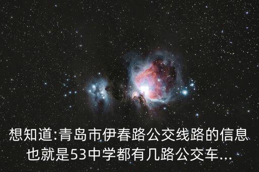 想知道:青島市伊春路公交線路的信息也就是53中學都有幾路公交車...