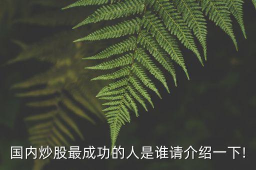 國(guó)內(nèi)炒股最成功的人是誰(shuí)請(qǐng)介紹一下!