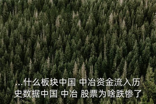 ...什么板塊中國 中冶資金流入歷史數(shù)據(jù)中國 中冶 股票為啥跌慘了