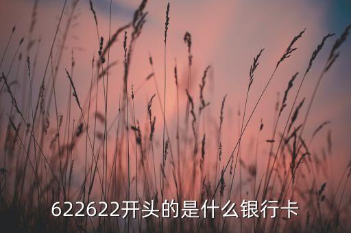 622622開(kāi)頭的是什么銀行卡