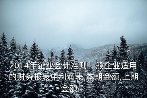 2014年企業(yè)會計準則一般企業(yè)適用的財務(wù)報表中利潤表,本期金額,上期金額...