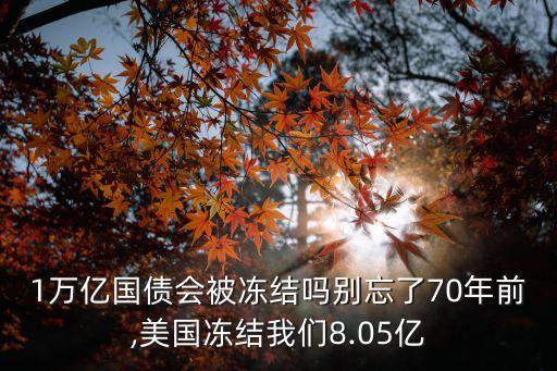 1萬億國債會被凍結(jié)嗎別忘了70年前,美國凍結(jié)我們8.05億