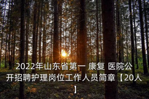 2022年山東省第一 康復(fù) 醫(yī)院公開招聘護(hù)理崗位工作人員簡章【20人】