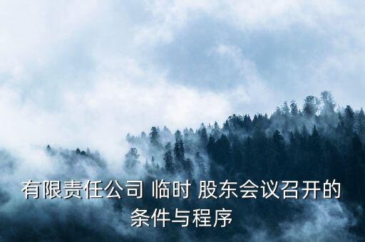 有限責任公司 臨時 股東會議召開的條件與程序