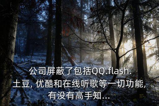  公司屏蔽了包括QQ.flash.土豆, 優(yōu)酷和在線聽(tīng)歌等一切功能,有沒(méi)有高手知...