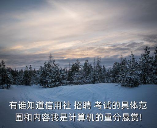 有誰知道信用社 招聘 考試的具體范圍和內(nèi)容我是計算機的重分懸賞!