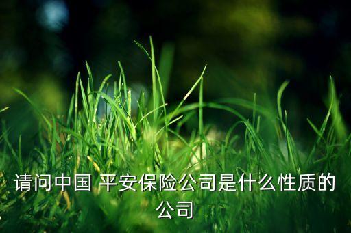 請(qǐng)問中國 平安保險(xiǎn)公司是什么性質(zhì)的公司