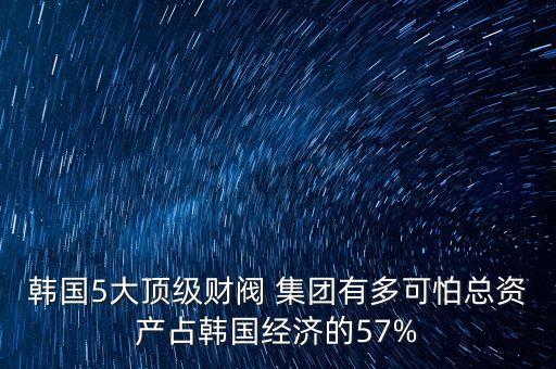 韓國5大頂級財(cái)閥 集團(tuán)有多可怕總資產(chǎn)占韓國經(jīng)濟(jì)的57%