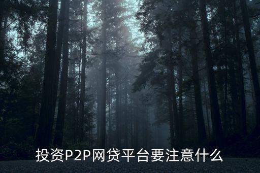 投資P2P網(wǎng)貸平臺要注意什么