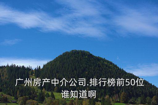  廣州房產(chǎn)中介公司.排行榜前50位誰知道啊