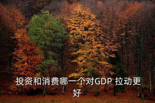  投資和消費(fèi)哪一個(gè)對(duì)GDP 拉動(dòng)更好