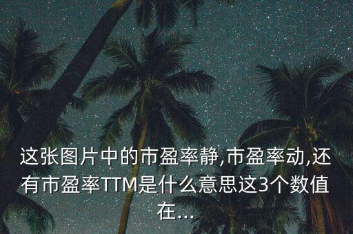 這張圖片中的市盈率靜,市盈率動,還有市盈率TTM是什么意思這3個數值在...