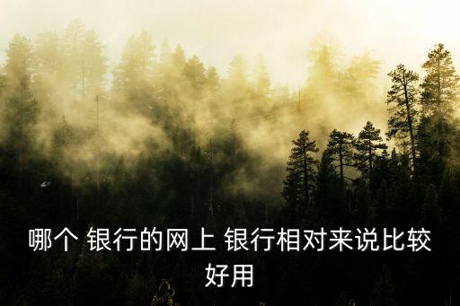 哪個(gè) 銀行的網(wǎng)上 銀行相對(duì)來(lái)說(shuō)比較好用