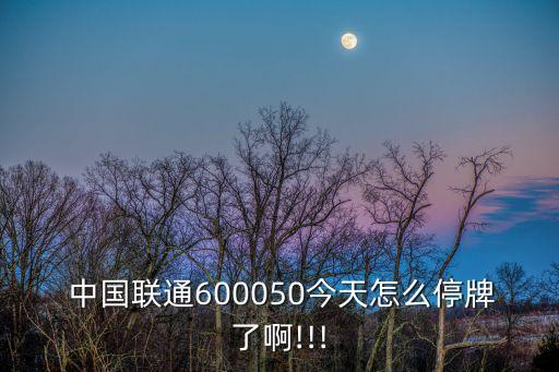  中國(guó)聯(lián)通600050今天怎么停牌了啊!!!