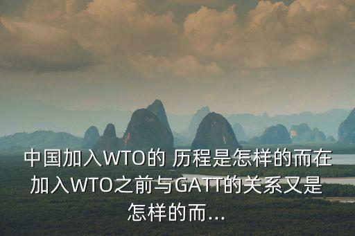 中國加入WTO的 歷程是怎樣的而在加入WTO之前與GATT的關(guān)系又是怎樣的而...