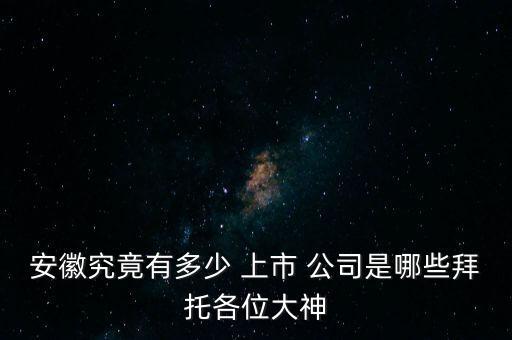 安徽究竟有多少 上市 公司是哪些拜托各位大神