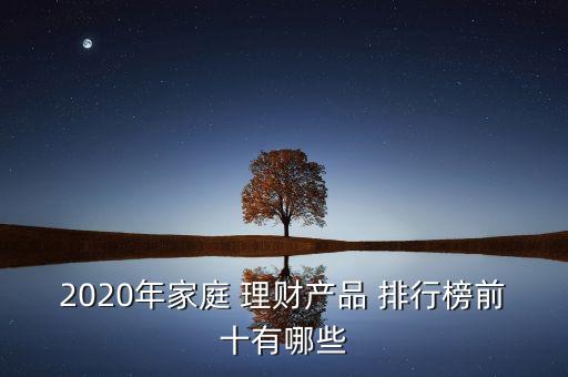 2020年家庭 理財(cái)產(chǎn)品 排行榜前十有哪些