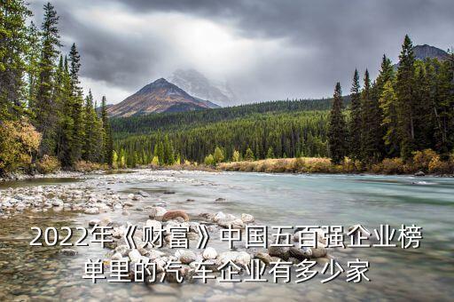 2022年《財(cái)富》中國五百強(qiáng)企業(yè)榜單里的汽 車企業(yè)有多少家