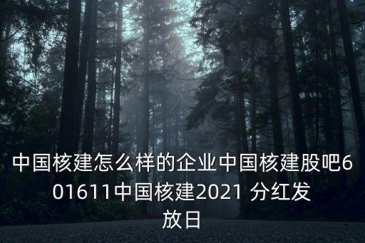 中國核建怎么樣的企業(yè)中國核建股吧601611中國核建2021 分紅發(fā)放日