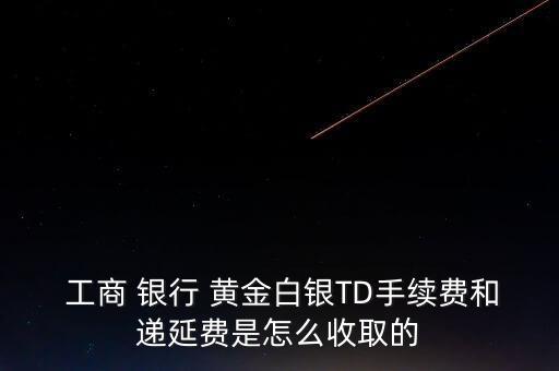  工商 銀行 黃金白銀TD手續(xù)費和遞延費是怎么收取的