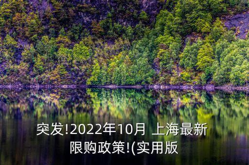 突發(fā)!2022年10月 上海最新 限購(gòu)政策!(實(shí)用版