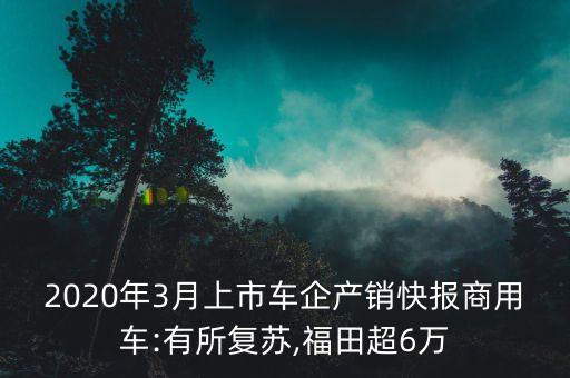 2020年3月上市車企產(chǎn)銷快報商用車:有所復蘇,福田超6萬