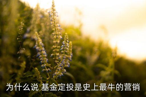 為什么說(shuō) 基金定投是史上最牛的營(yíng)銷(xiāo)