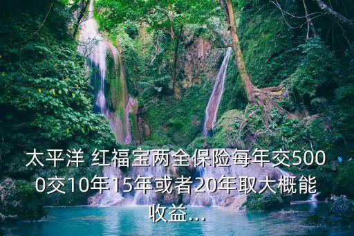 太平洋 紅福寶兩全保險每年交5000交10年15年或者20年取大概能收益...