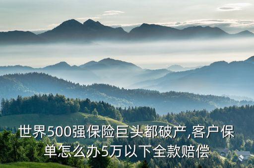 世界500強(qiáng)保險(xiǎn)巨頭都破產(chǎn),客戶保單怎么辦5萬(wàn)以下全款賠償