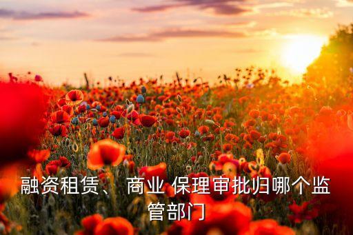 融資租賃、 商業(yè) 保理審批歸哪個監(jiān)管部門