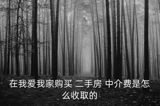 在我愛(ài)我家購(gòu)買(mǎi) 二手房 中介費(fèi)是怎么收取的