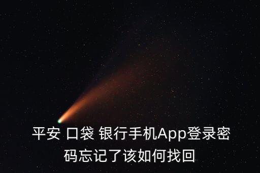  平安 口袋 銀行手機App登錄密碼忘記了該如何找回