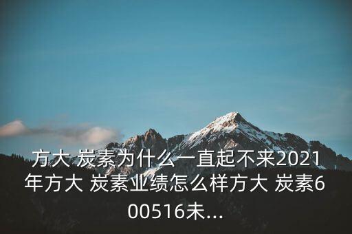 方大 炭素為什么一直起不來2021年方大 炭素業(yè)績怎么樣方大 炭素600516未...