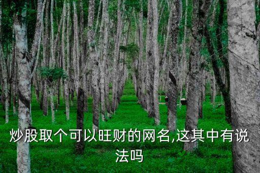 炒股取個可以旺財?shù)木W(wǎng)名,這其中有說法嗎